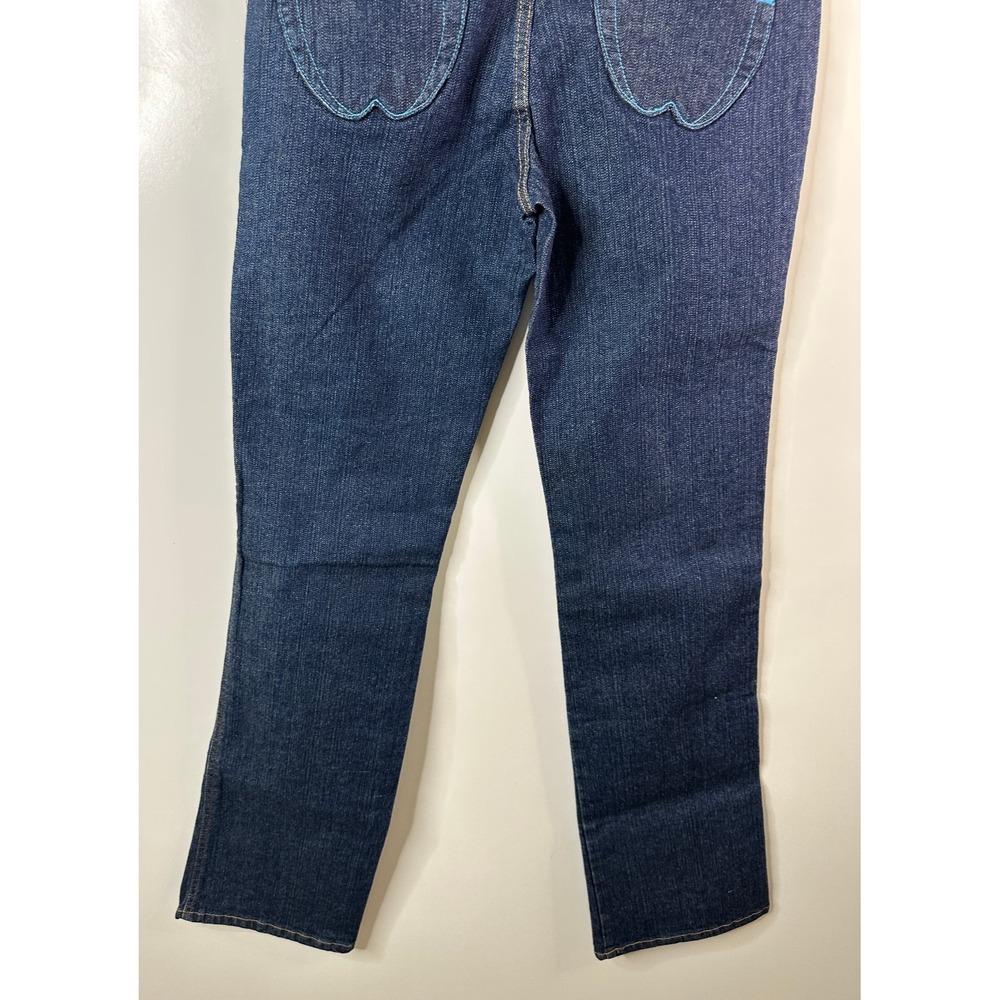 NWT Apple Bottoms Jeans Size 5/6 Low 27" Waist Dark Wash Y2K Apple Pocket Denim - Picture 10 of 13